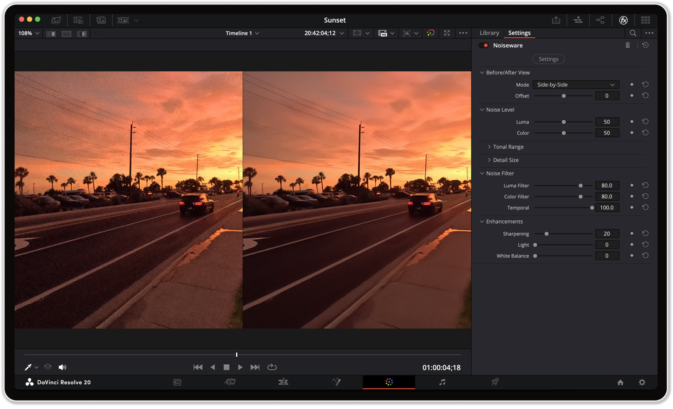Noiseware Video precision denoise