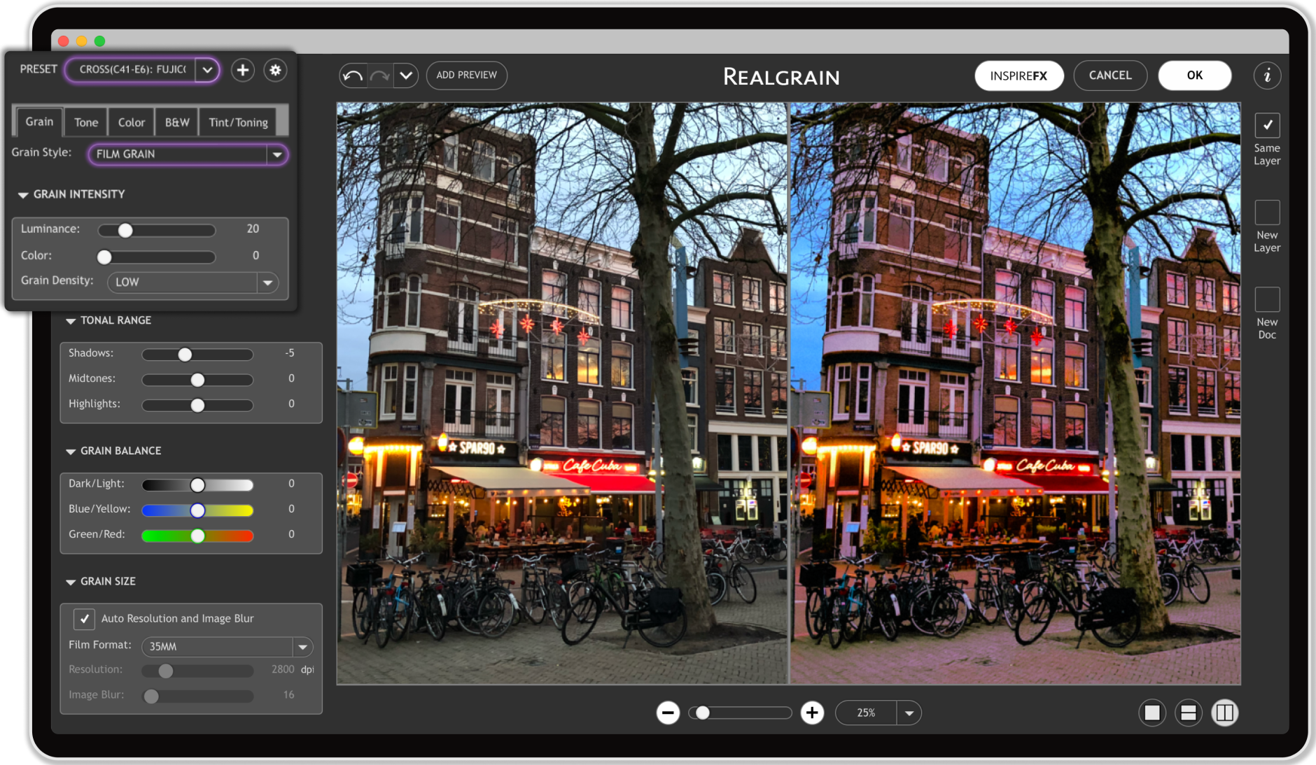 Realgrain effortless controls
