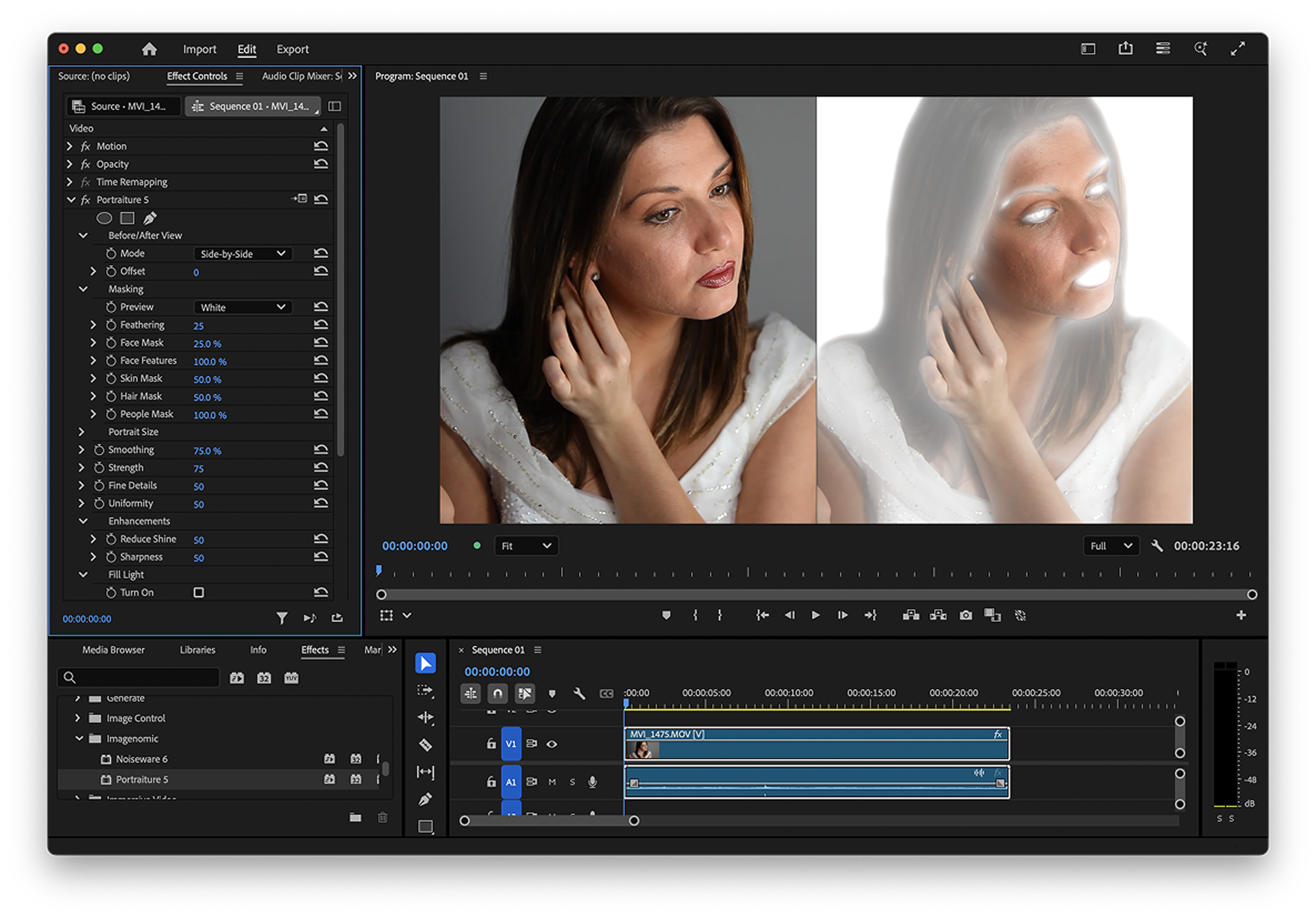 Portraiture Video AI face tracking